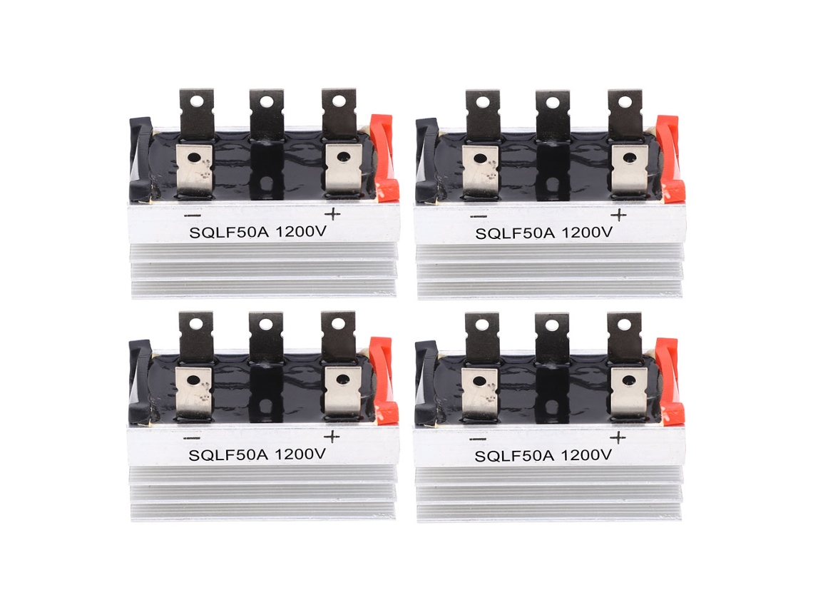 Yncm2026-4 Pcs Rectificador Puente Sqlf50a 1200v Módulo Rectificación Trifásica Con Disipador De Calor