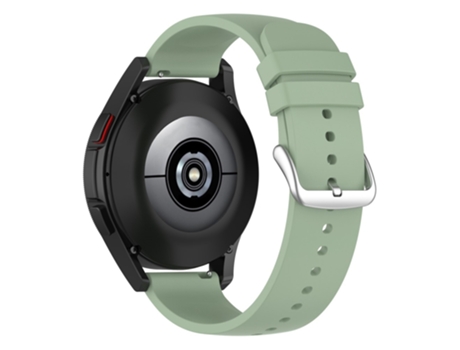 Correa de Silicona 20mm ajustable para Samsung Galaxy Watch 5 Pro 45mm/Huami Amazfit Bip 3/3 Pro - hebilla plateada/lago verde