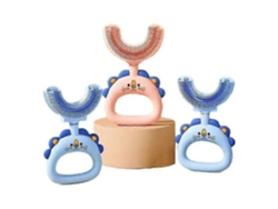 Cepillo de dientes manual en forma de U para bebés, con masaje bucal de 360° y cabezal de silicona suave apta para uso alimentario. GOKOCO