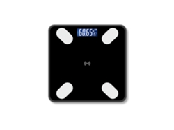 Báscula de baño digital Yuysan compatible con aplicación móvil, modelo recargable 26l01 B, color negro