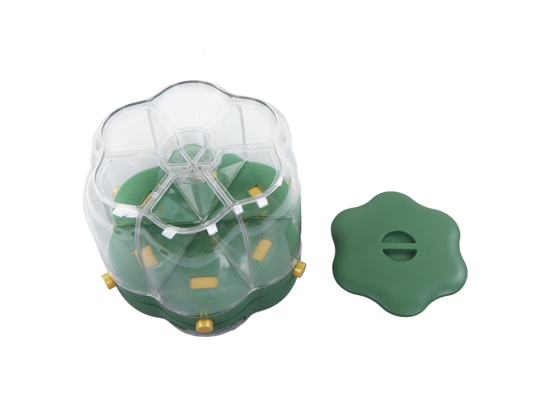 Dispensador De Arroz Giratorio Con 6 Compartimentos, Capacidad De 6,5 Kg, Abs Pet Grande Para Cocina, Verde
