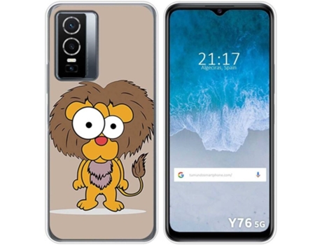 Carcasa para Vivo Y76 5G TUMUNDOSMARTPHONE Dibujos Leon Multicolor
