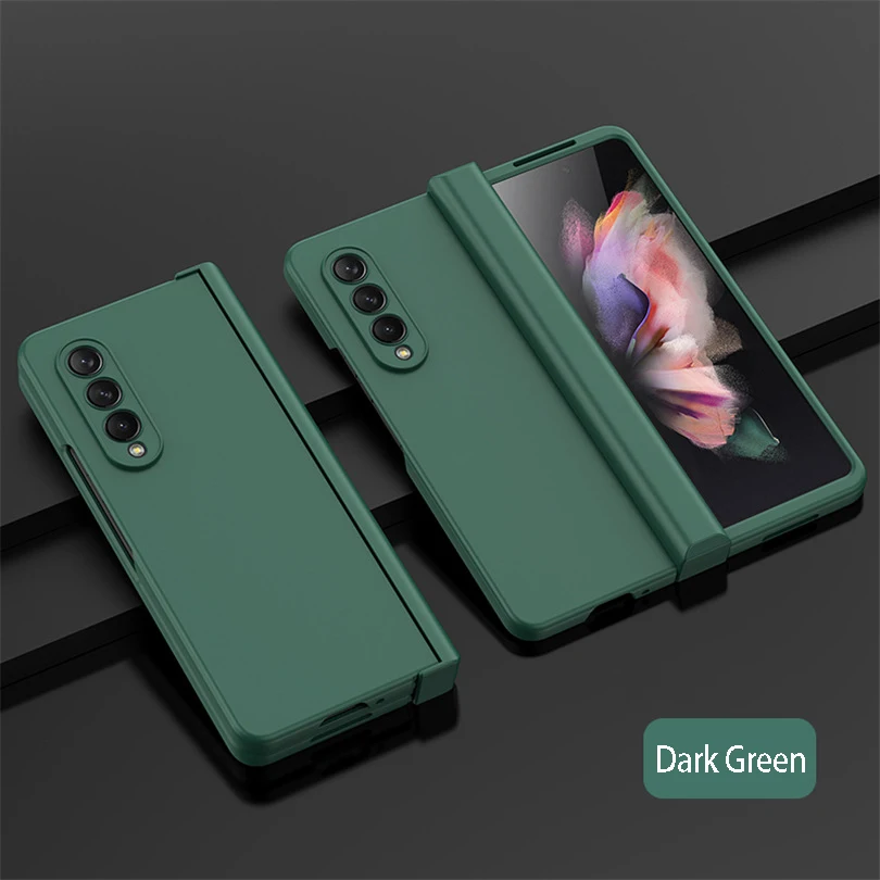 (verde Oscuro, Galaxy Z Fold4) Funda Para Teléfono De Material Pc, Compatible Con Samsung, Funda Protectora Plegable Ultrafina Con Bisagra.