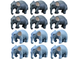 12 Elefantes Miniatura De Pvc. Figuras De Elefantes Pequeñas Y Ligeras Para La Decoración De Bonsáis Y Como Ayuda Para