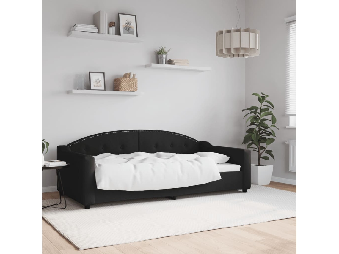 Sofá Cama Individual Lovely Home Madera Tecido Negro (90x190)