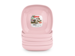 Conjunto de 6 Platos Reutilizables PLASTIC FORTE Cuadrados 17 cm