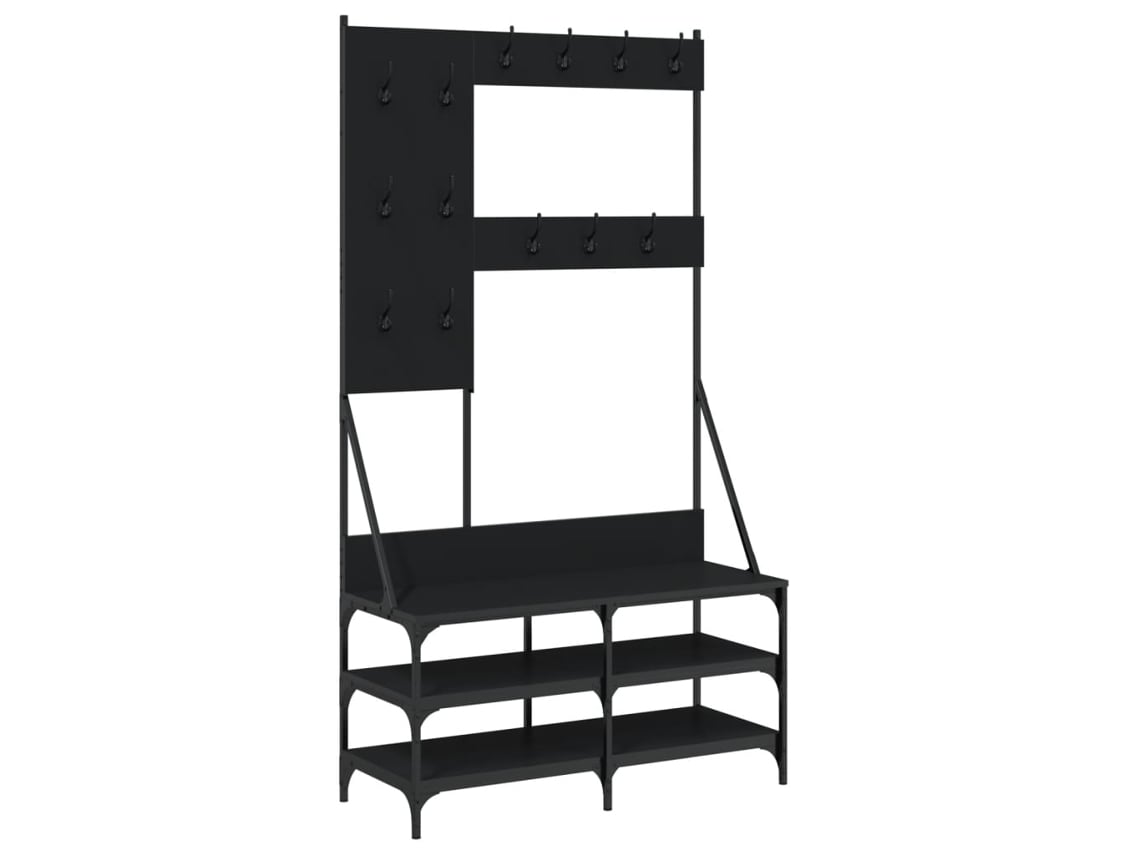 Maison Exclusive - Perchero Con Zapatero Negro 100x40x184 Cm