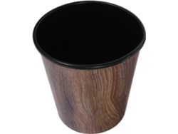 Cubo de basura de plástico con apariencia de madera, duradero, para almacenar residuos de cocina, oficina o sala de estar.