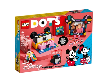 LEGO Dots Caixa Projeto Regresso A Escola Mickey Mouse & Minnie Mouse 41964 (Edad Mínima: 6 Años - 669 Piezas)