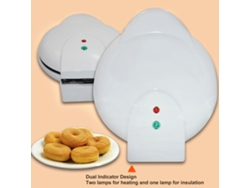 Mini máquina para hacer donas blancas con revestimiento antiadherente y un diseño elegante