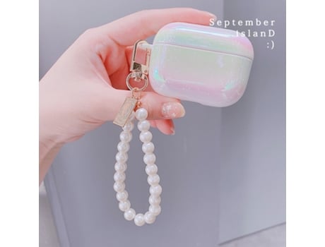 3D Love Pearl Shell Llavero Gota de agua Arco iris Estuche rígido para Airpods 1 2-1202 SLOWMOOSE [Para Airpods Pro Case-200004890]