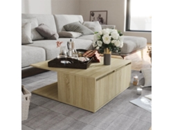 Mesa de Centro de Apoyo 80X80X31 Cm Contrachapado Roble Sonoma