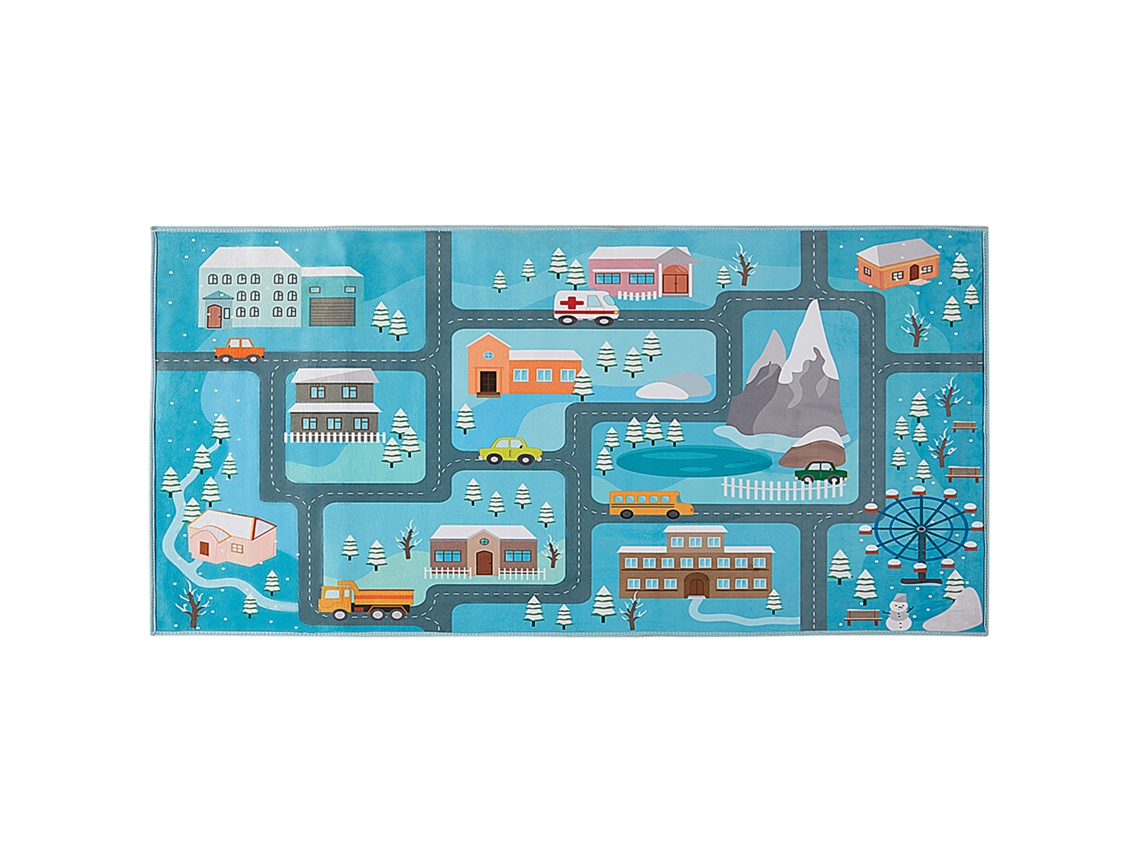 Alfombra para niños BELIANI Kigi de Poliéster Azul 80x150