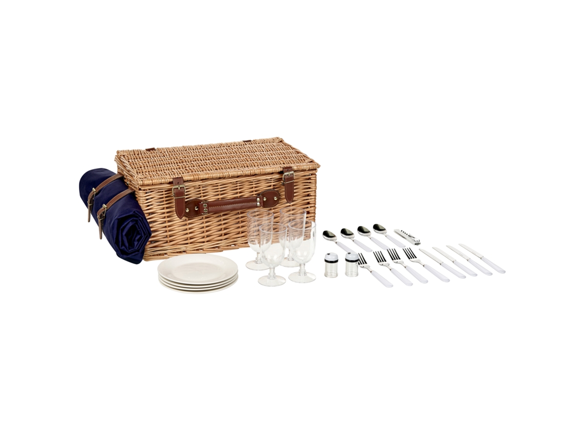 Cesta de picnic BELIANI Crepes de Madera de sauce Marrón 46x30x20