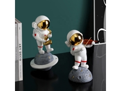 Pequeño mueble decorativo de resina para salón con temática de astronauta