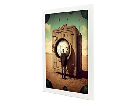 NACNIC Poster Maleta Planeta En Estilo Surrealismo Cinematográfico Ilustraciones Y Grabados De Historieta Abstracta Y Artística A3 Marcos Blancos