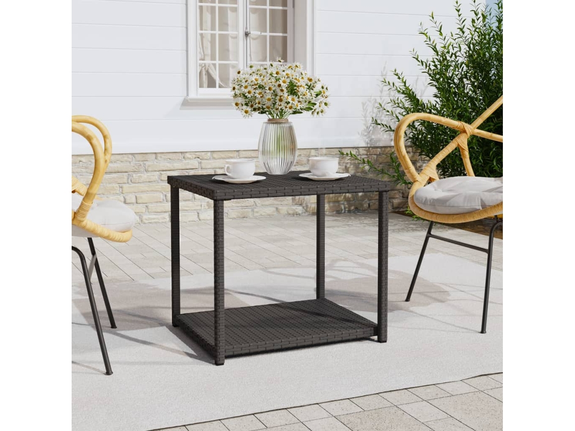 Mesa auxiliar  Mesa auxiliar  Mesa auxiliar de mimbre negro (55 x 45 x 49 cm) WSD945698 Lovely Home