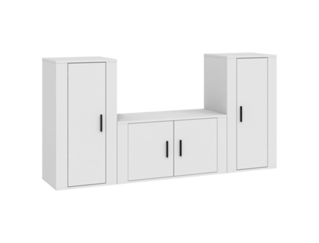 Conjunto 2 de muebles de TV VIDAXL madera contrachapada blanco