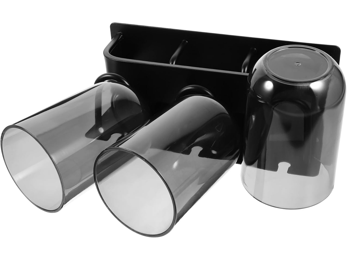 Organizador de cepillos de dientes de aluminio, de pared, sin clavos, duradero, con espacio para cepillos de dientes Gokoco