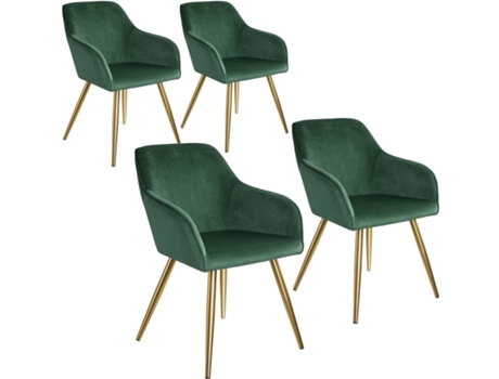 Conjunto de 4 Sillas TECTAKE (62 x 58 x 82 cm - Poliuretano - Multicolor)
