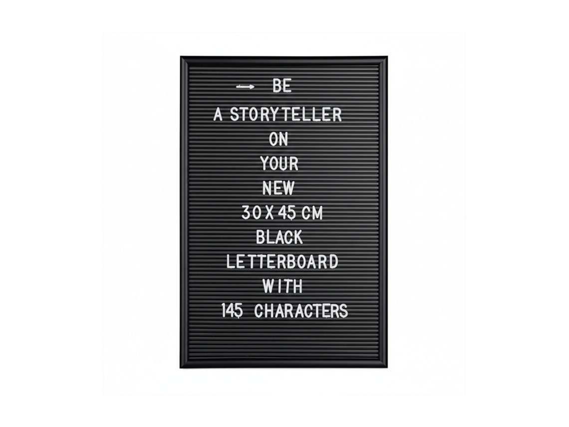 Caixa de Correio Relaxdays, 145 Letras, Números e Símbolos, 45x30 cm, Plástico, Preta