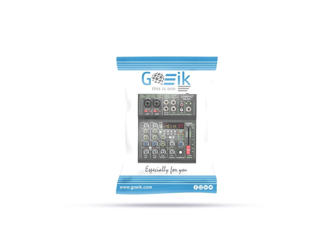AM-AX3 Mezclador de 48 V y 4 canales con Bluetooth - GOEIK