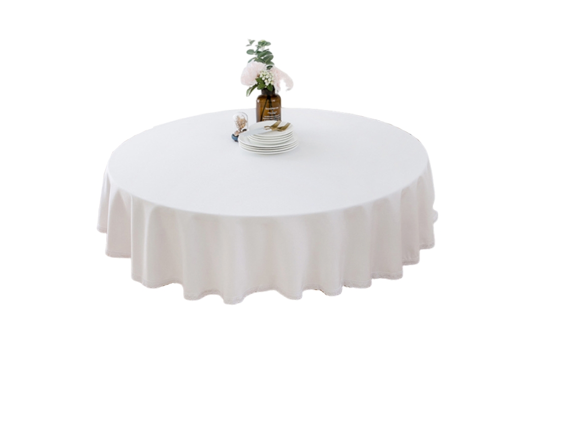 FNINIJEDE Toalha De Mesa Redonda Grande Em Tecido Impermeável E Resistente A Óleo, Cor Sólida Com Sensação De Alta Qualidade