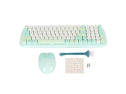 Teclado Y Ratón De Máquina De Escribir Retro Inalámbrico Verde