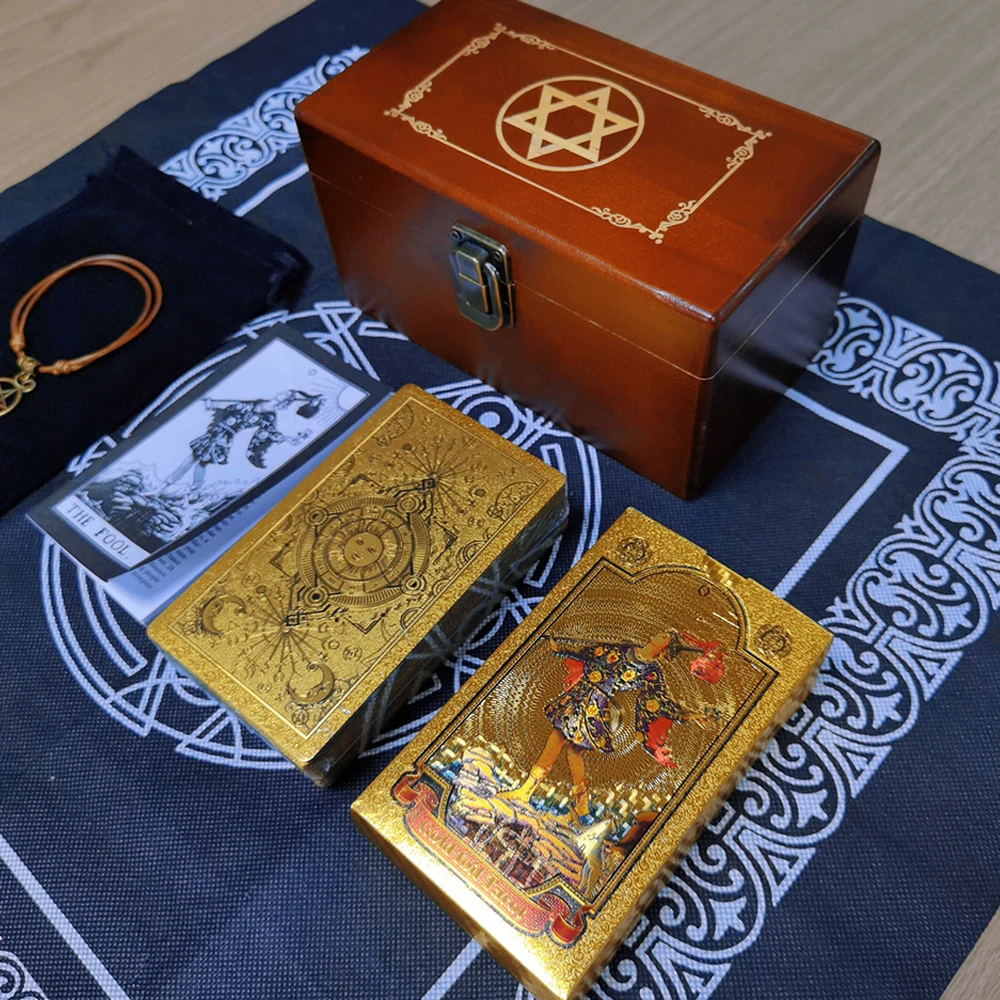 Cartas De Tarot, Cartas De Juego De Mesa De Pvc Prensado En Caliente, Impermeables Y Resistentes Al Desgaste, Para Adivinación.