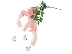 Comedero para colibríes Primerox con flor de glicina de plástico rosa a prueba de fugas