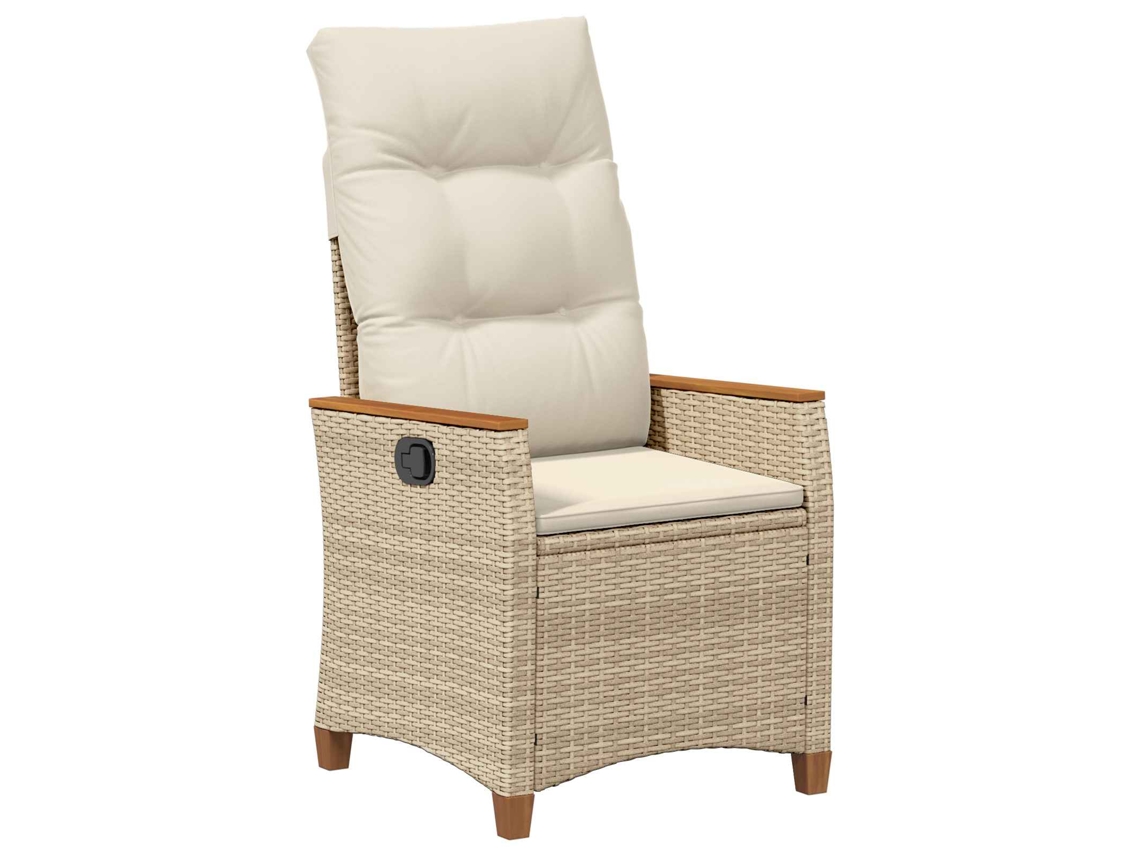 Maison Exclusive - Silla De Jardín Reclinable Beige Y Crema 64 X 57,5 X 112 Cm