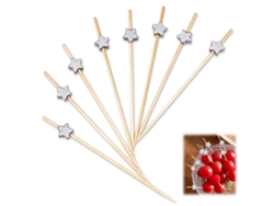 KOFIHETY Artículos elegantes para fiestas, puntas de estrella decorativas para una elegante decoración de alimentos, palillos resistentes y duraderos para serv