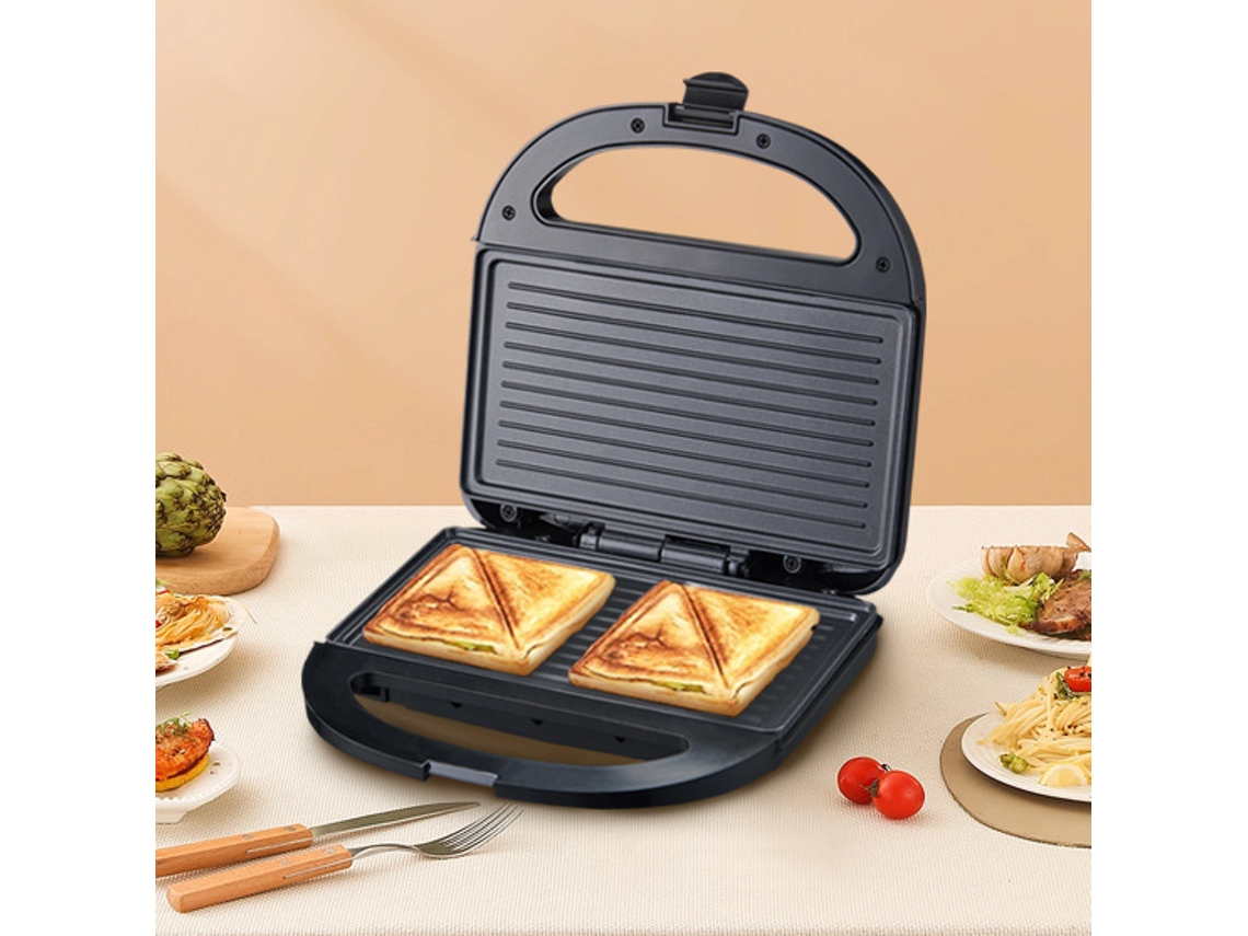 SFUSHOS Sandwichera doméstica multifuncional de doble cara con plancha, plato de desayuno y enchufe europeo