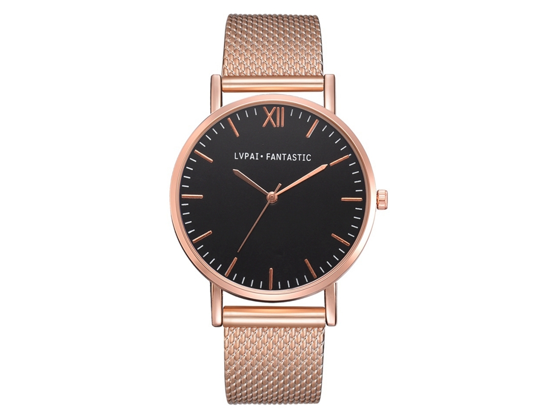 Reloj De Pulsera Casual De Moda Para Mujer Con Correa De Silicona, Movimiento De Cuarzo Oro Rosa Y Esfera Negra.