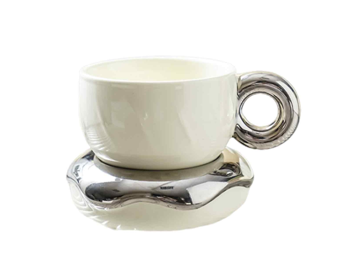 Taza de cerámica con forma de donut de 230 ml, juego de té creativo de la tarde NEVEANCE