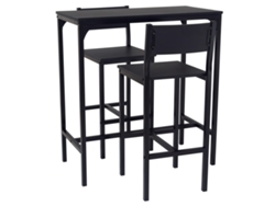 Conjunto de mesa de bar con 2 taburetes, negro, modelo Lignano Per Yelloo