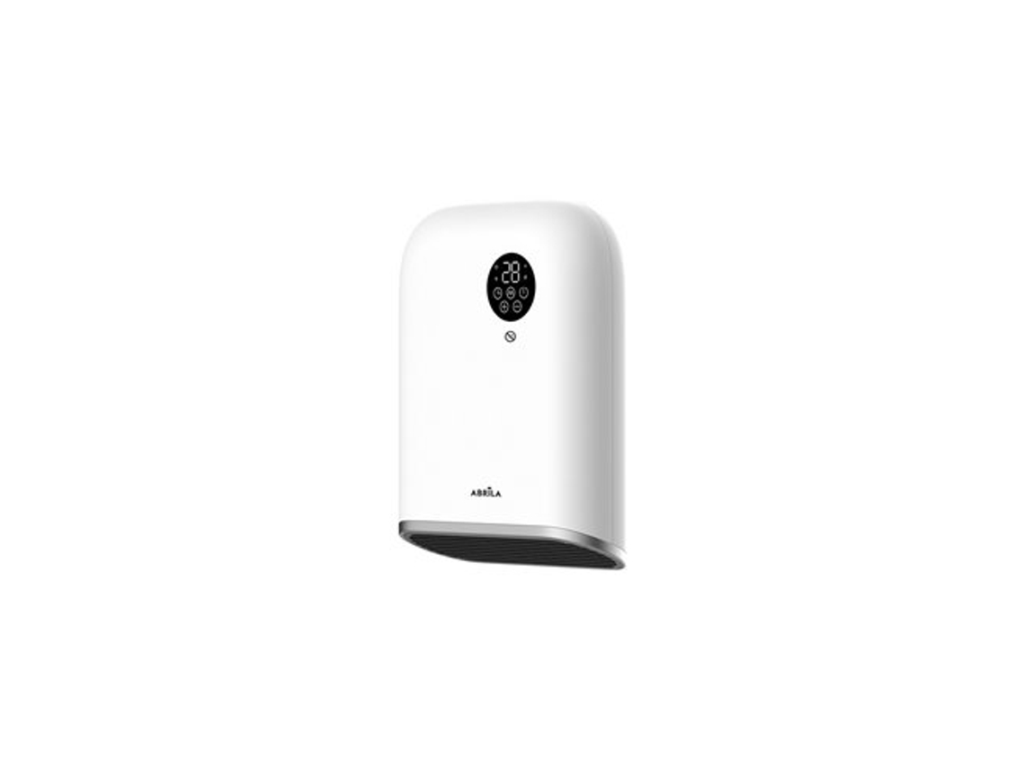 Termoventilador De Pared Para Baño Andorra Blanco/negro 2000w 3 Funciones Display Mando Ip24 (32,5x25x11,3cm)