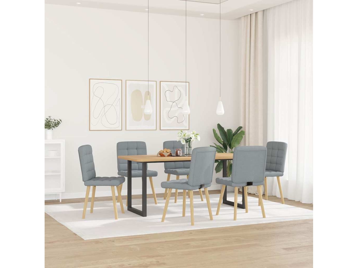Maison Exclusive - Sillas De Comedor 6 Unidades De Tela Gris Claro