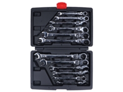 Juego de 12 llaves de trinquete de acero con cabezal flexible y 72 dientes - Herramienta de taller para automóviles