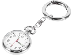 Reloj Bolsillo Colgante Acero Inoxidable Movimiento Cuarzo Enfermeras Pantalla Luminosa Llavero Plateado