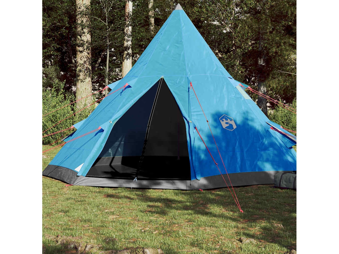 Tienda de campaña tipi azul impermeable para 4 personas