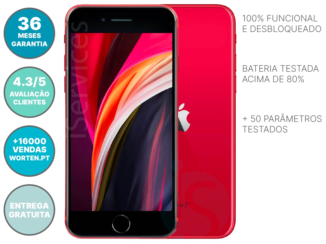 iPhone SE (2020) APPLE (Reacondicionado Señales de Uso - 4.7 - 64 GB -  Rojo)