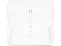 Mesa auxiliar transparente de acrílico Slowmoose Org. con 3 compartimentos, multifuncional.