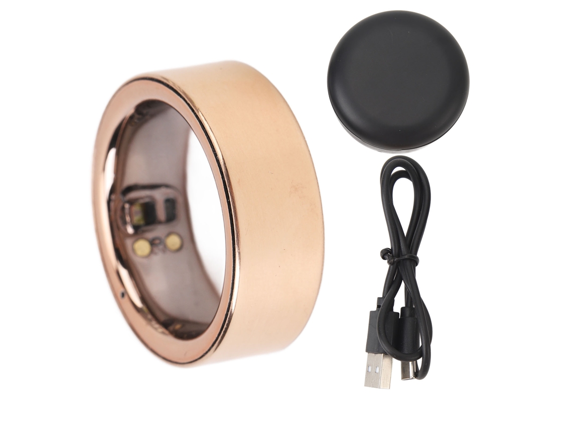 Anillo Inteligente Con Monitor De Salud, Bluetooth, Seguimiento Del Sueño, Temperatura, Ip68, Oro Rosa Recargable.