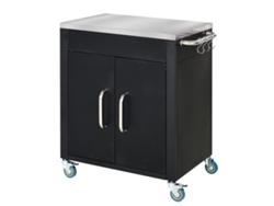 Carrito De Cocina De 86x50x86,5 Cm Con Ganchos De Acero Inoxidable.