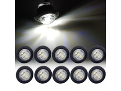 2026-10 Luces Led Indicadoras Laterales 12v-24v Impermeables Para Remolques Camiones Furgonetas Barcos Blanco