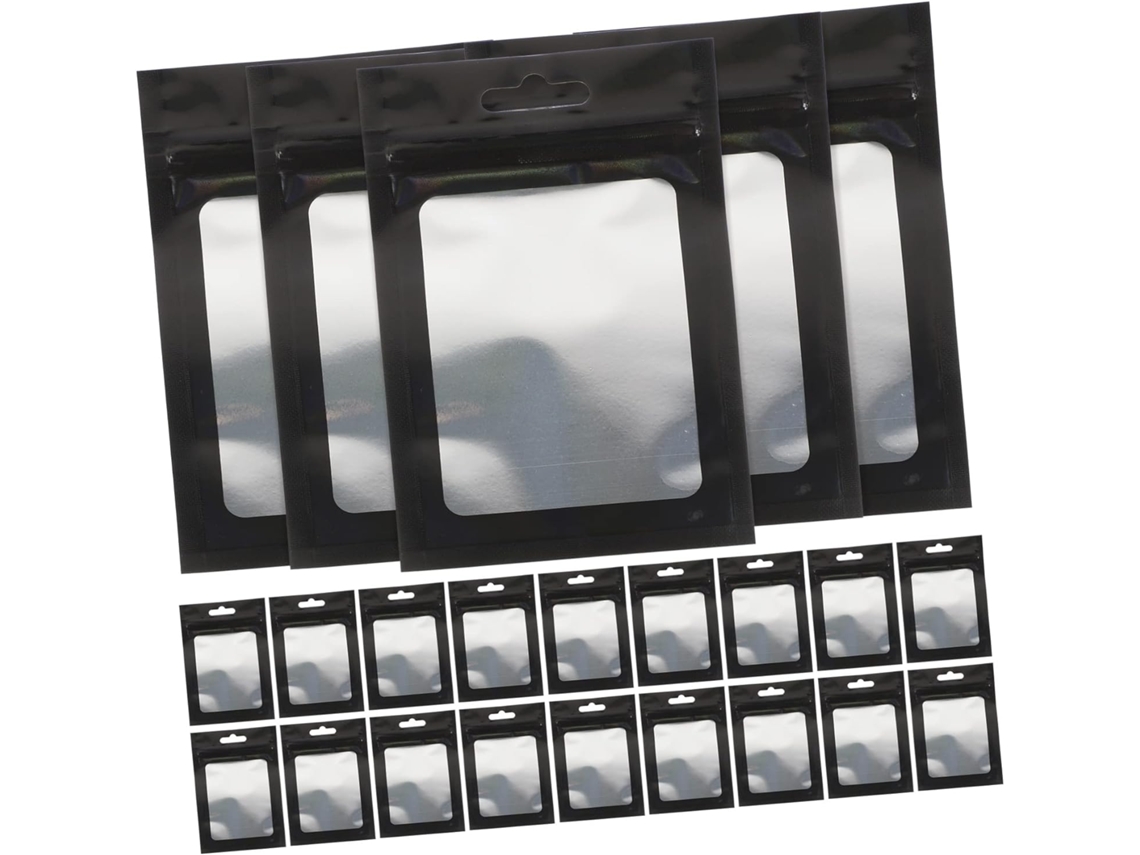 Paquete 100 Bolsas Autoadhesivas Guardar Joyas Ventana Transparente Cierre Resellable Fácil Tamaño 8x13cm