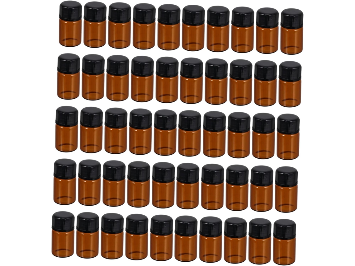 Juego De 50 Botellas De Vidrio Para Aceites Esenciales, Cosméticos Líquidos Y