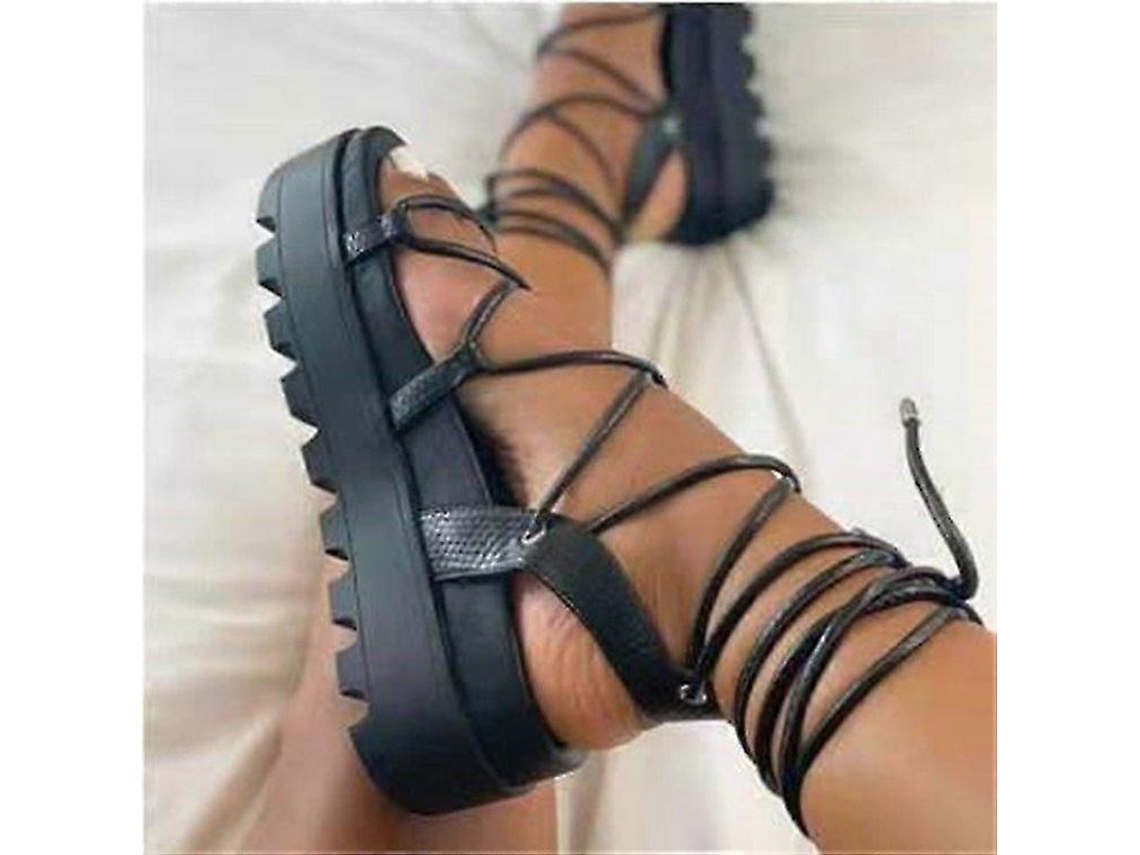 2026-sandalias Gladiador Para Mujer De Cuero De Alta Calidad Con Suela De Caucho Estilo Único Ligero Y Cómodo Para Verano