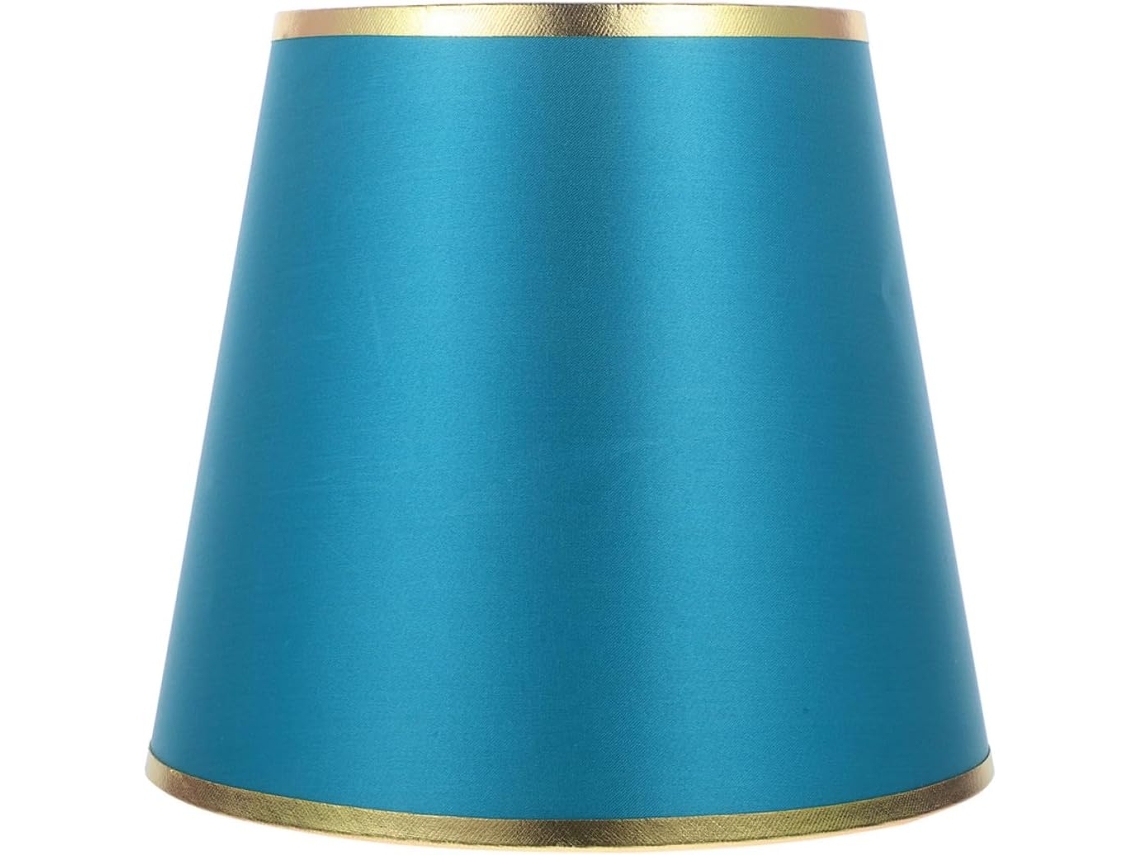 Lámpara De Escritorio De Tela E27 Cm, Verde Y Dorado.